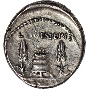 Republika Rzymska - okres wojen domowych, L. Livineius Regulus (42 pne), Denar
