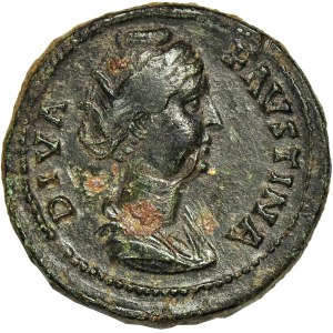 Cesarstwo Rzymskie, Faustyna Starsza (żona Antonina Piusa 138-161 ne), Dupondius lub as pośmiertny (po 141 ne), mennica Rzym