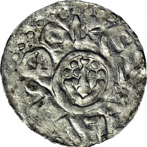 RR-, Bolesław Krzywousty 1107-1138, denar typu “ioannes” przed 1107, mennica Wrocław, menniczy, R8