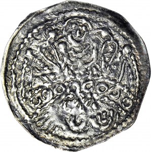 RR-, Bolesław V Wstydliwy 1243-1279, Denar, ok. 1254, Kraków, Św. Stanisław, Św. Wacław