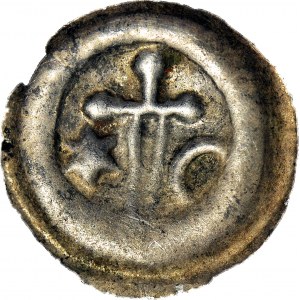 RRR-, Leszek II Inowrocławski (bratanek Władysława Łokietka) 1287-1339, Brakteat, Kujawy, Miecz - gwiazda - półksiężyc