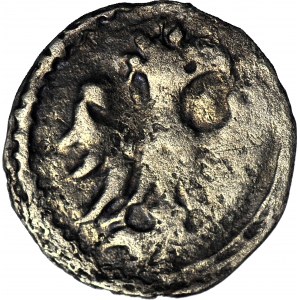 RRR-, Ludwik Węgierski(Andegaweński) 1370-1382, Denar Lilia, rzadkość R*