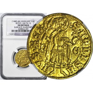 RR- Władysław Warneńczyk goldgulden 1441 r, pierwsza złota moneta z herbami Rzeczpospolitej