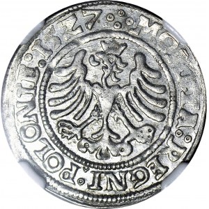 R-, Zygmunt I Stary, Grosz 1527, Kraków, typ jak rocznik 1526 z orłem głogowskim