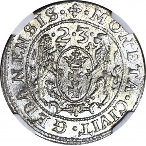 Zygmunt III Waza, Ort 1623 Gdańsk, bez przebitki daty, wyśmienity