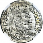 Zygmunt III Waza, Trojak 1596 Wschowa, piękny, data kończy legendę awersu