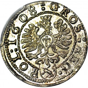 Zygmunt III Waza, Grosz 1608 Kraków, WYŚMIENITY