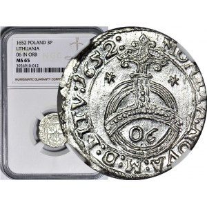 RR-, Jan Kazimierz, Półtorak 1652, Wilno, błąd 06 zamiast 60 w jabłku, R6