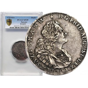 RR-, August II Mocny, talar 1722, Drezno, piękny