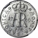 RRR-, August II Mocny, 1/12 talara 1709 EPH, Drezno, MONOGRAM AR