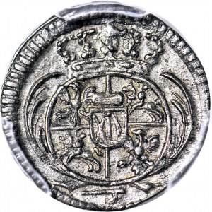 RR-, August II Mocny, Halerz 1714 IGS, piękny