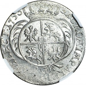 R-, August III Sas, Dwuzłotówka (8 groszy) 1753, mennicza