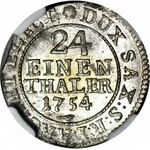 August III Sas, 1/24 talara (grosz) 1754, Drezno, FWoF, menniczy
