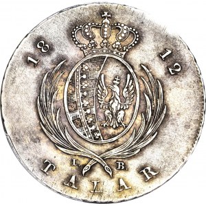 R-, Księstwo Warszawskie, Talar 1812, piękny