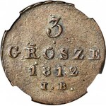 Księstwo Warszawskie, 3 grosze 1812 IB, ładne