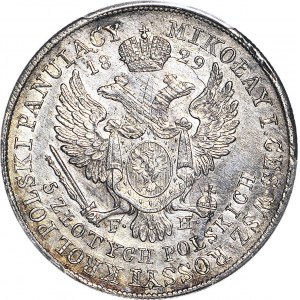 R-, Królestwo Polskie, Aleksander I, 5 złotych 1829 FH, wspaniałe