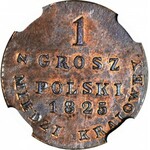 RR-, Królestwo Polskie, 1 grosz 1824 Z MIEDZI KRAIOWEY, nowe bicie, R5