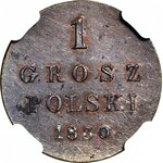 RR-, Królestwo Polskie, 1 grosz 1830 FH, nowe bicie, R5
