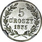 Wolne Miasto Kraków, 5 groszy 1835, WYŚMIENITE R1