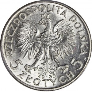 5 złotych 1933, Głowa, mennicza