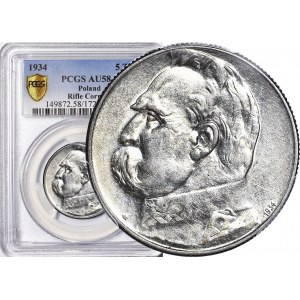 5 złotych 1934, Piłsudski, ORZEŁ STRZELECKI, menniczy