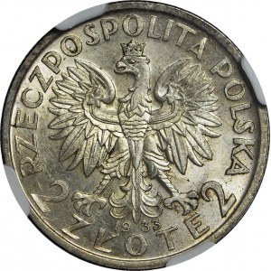 2 złote 1933, Głowa, ładna