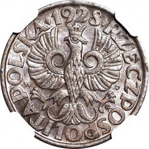 5 groszy 1928, mennicze, kolor BN