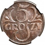 5 groszy 1928, mennicze, kolor BN