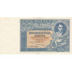20 złotych 1931, wysokość liter 6 pkt., RZADKIE, ser. AZ