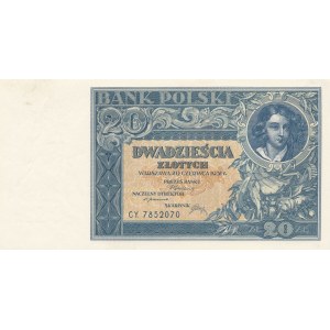 20 złotych 1931, wysokość liter 8 pkt., ser. CY
