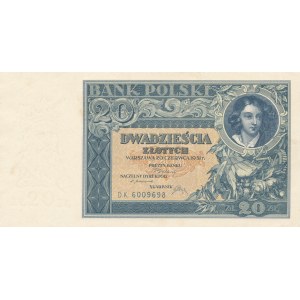 20 złotych 1931, wysokość liter 8 pkt., ser. DK