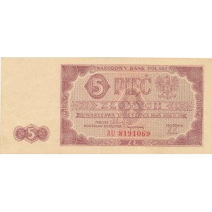 5 złotych 1948, ser. AU