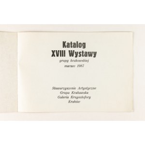 Katalog XVIII wystawy Grupy Krakowskiej