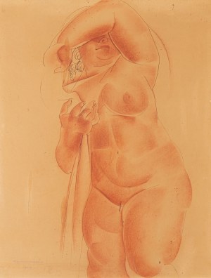 Helena Kwiatkowska (1886 - 1956 ), Akt kobiecy z uniesioną ręką, 1929