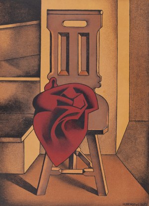Henryk Berlewi (1894 Warszawa - 1967 Paryż), Krzesło z czerwoną draperią