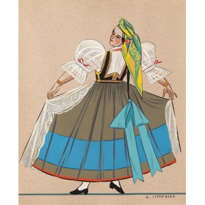 Zofia Stryjeńska (1891 Kraków - 1976 Genewa), Polish Peasant Costumes Plansza 15, 1939