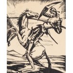Władysław Lam (1893 Konjic - 1984 Gdańsk), Don Kichot walczący z wiatrakami z teki 'Don Quijote' (?), 1925