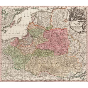 Matthäus Seutter (1678 Augsburg - 1757 Augsburg), Mapa Polski, około 1740