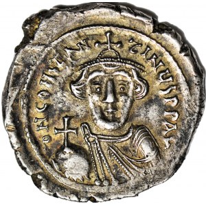 Cesarstwo Bizantyjskie, Konstans II (641-668 ne), Heksagram, mennica Konstantynopol.