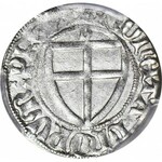 RR-, Zakon Krzyżacki, Henryk I von Plauen 1410-1414, Szeląg, Gdańsk, LITERA D