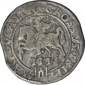 RR-, Zygmunt II August, Wilno, Trojak 1562 ZE SŁABEGO SREBRA, T.18mk, R5