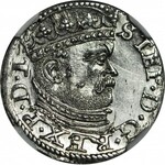 Stefan Batory, trojak 1586 Ryga, duża głowa, menniczy