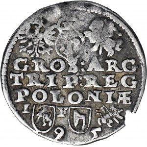 RR-, Zygmunt III Waza, Trojak 1595, Lublin, znak TOPÓR, T.25, Iger R5