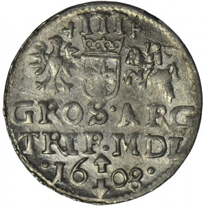 RRR-, Zygmunt III Waza, Trojak 1608, Wilno, nienotowany