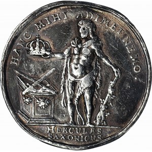 RR-, August II, Medal koronacyjny, 1697, J. Kittela – Wrocław