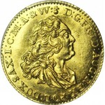 R-, August III Sas, Dukat 1745 F.W.ô.F, Drezno, WYŚMIENITY