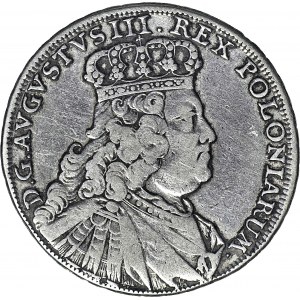 RR-, August III Sas, 1733-1763, półtalar 1754, Lipsk, T.20 mk., R5
