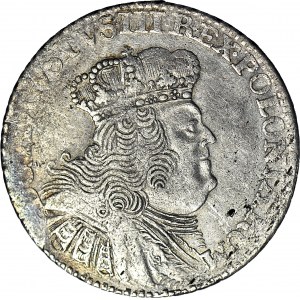 August III Sas, Dwuzłotówka (8 groszy) 1753, wysokie litery nominału