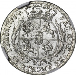 August III Sas, Szóstak 1754, Lipsk, menniczy