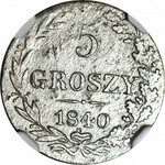 R-, Królestwo Polskie, 5 groszy 1840, kropka po groszy